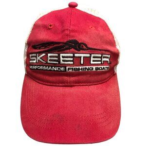 Skeeter Performance Fishing Boats Red Trucker Ball Cap Mesh Back Adjustable Hat